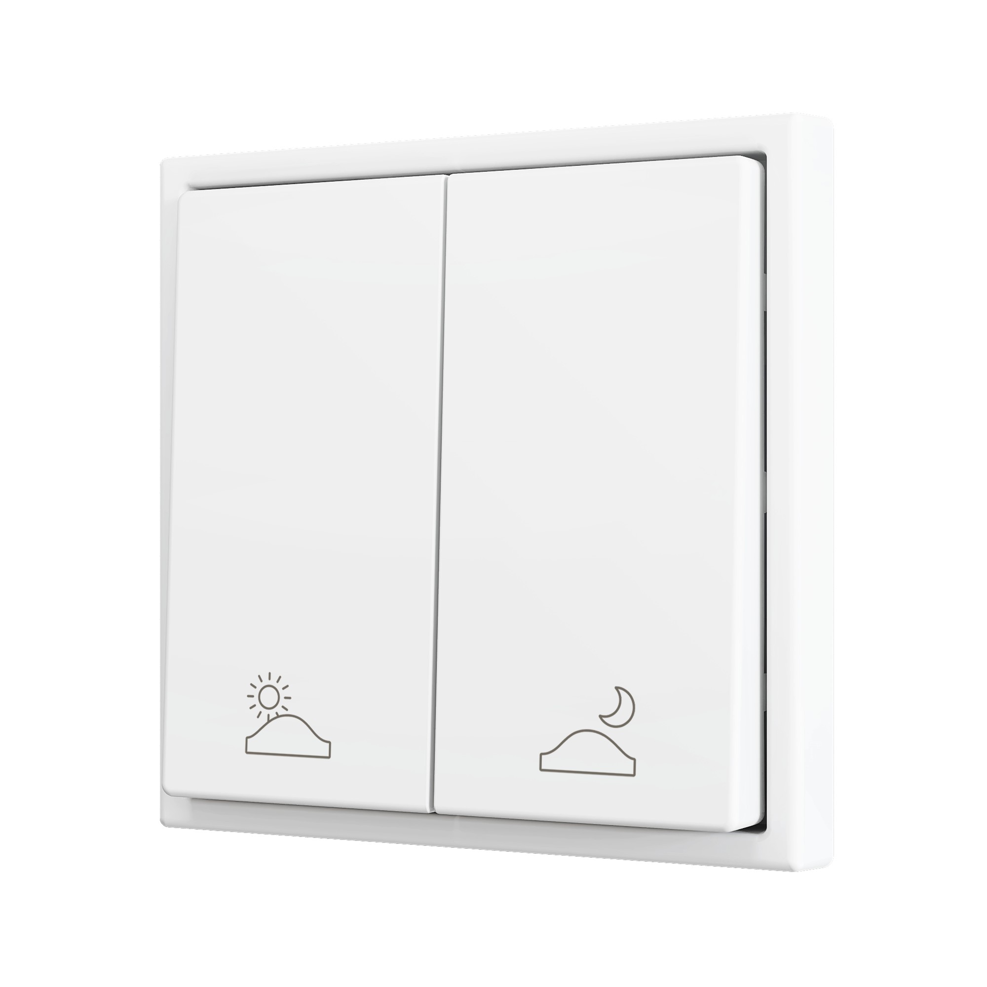 ZS70. Pulsante Soft doppio per 2 ingressi binari 70x70 mm -