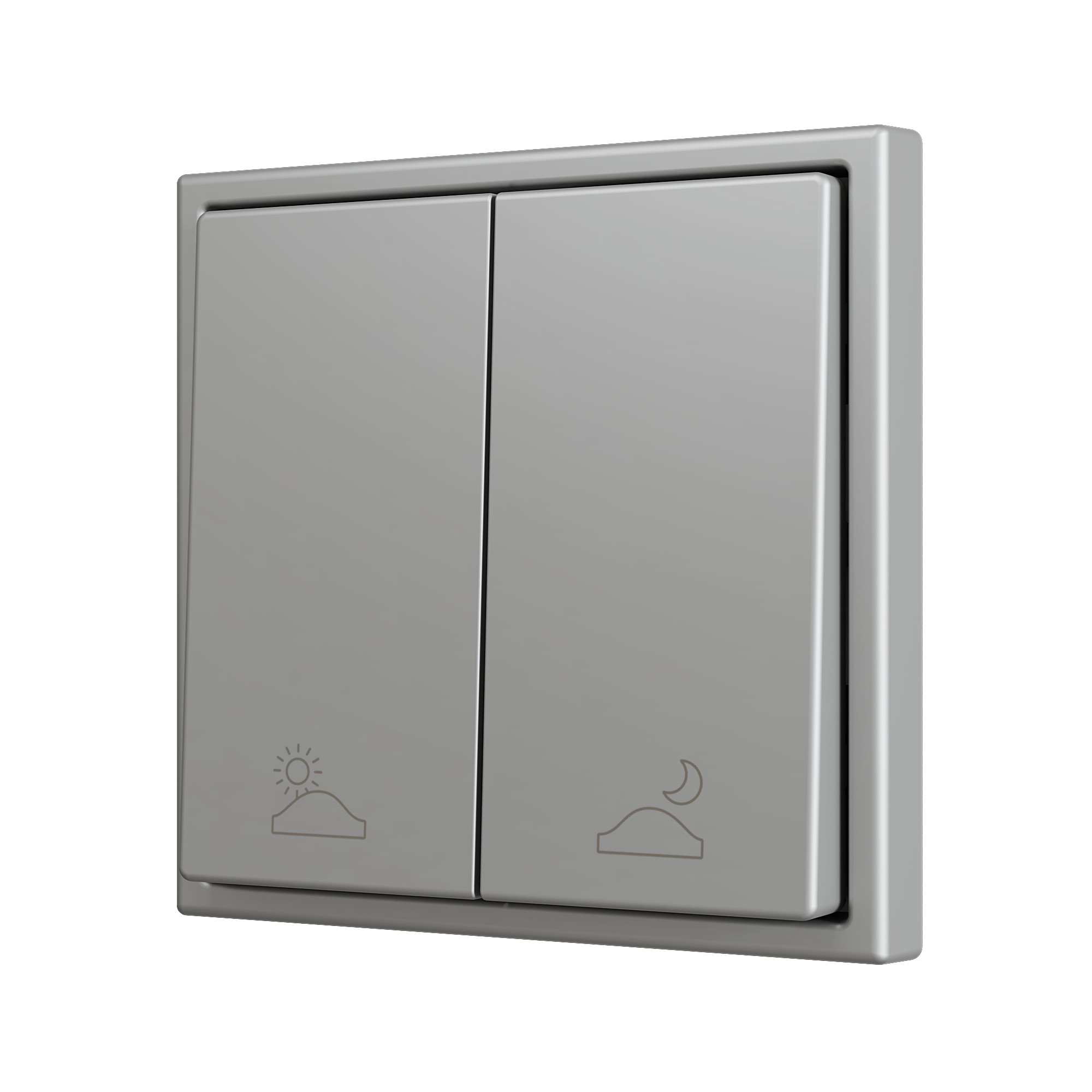 ZS70. Pulsante Soft doppio per 2 ingressi binari 70x70 mm -