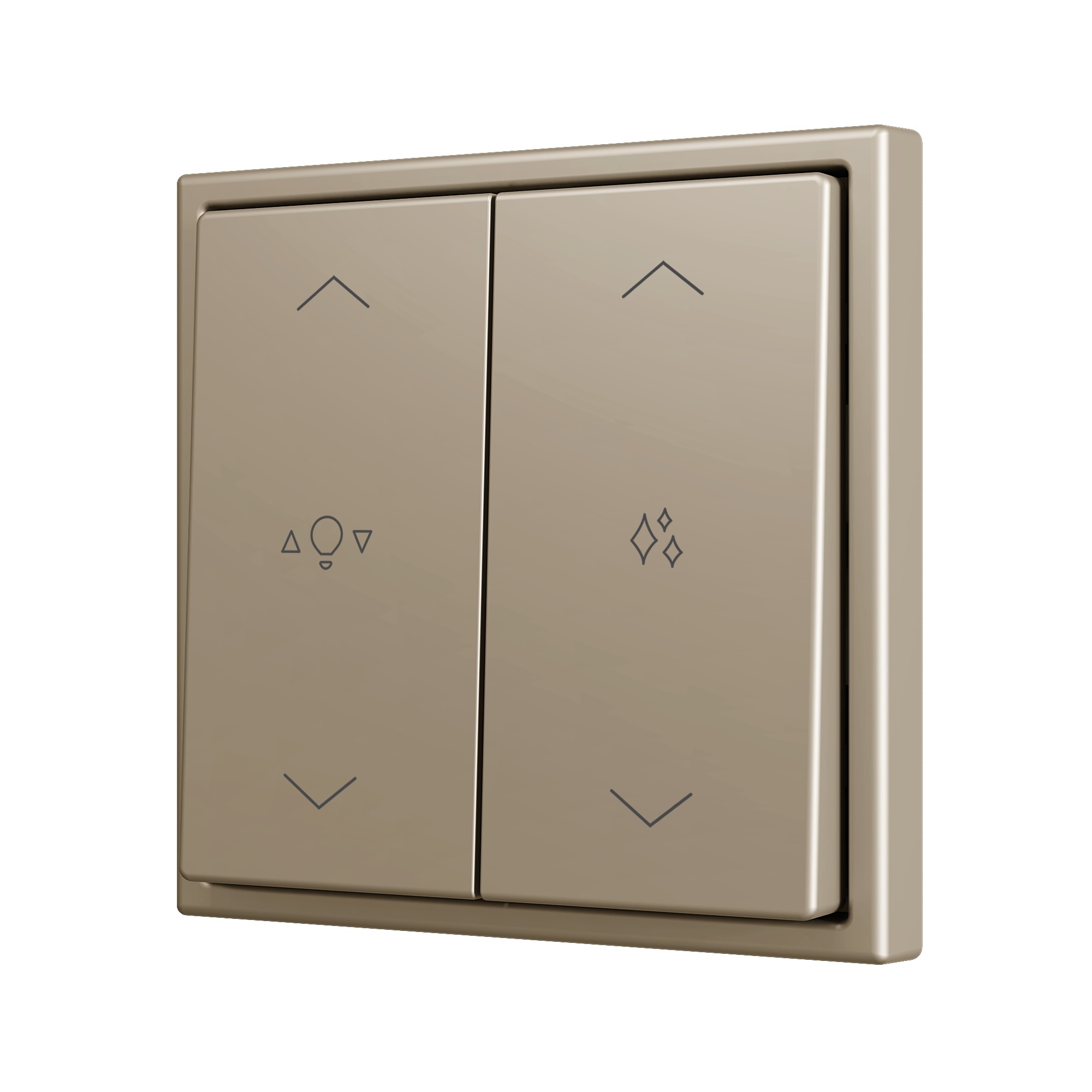 ZS70. Pulsante Soft doppio per 4 ingressi binari 70x70 mm -