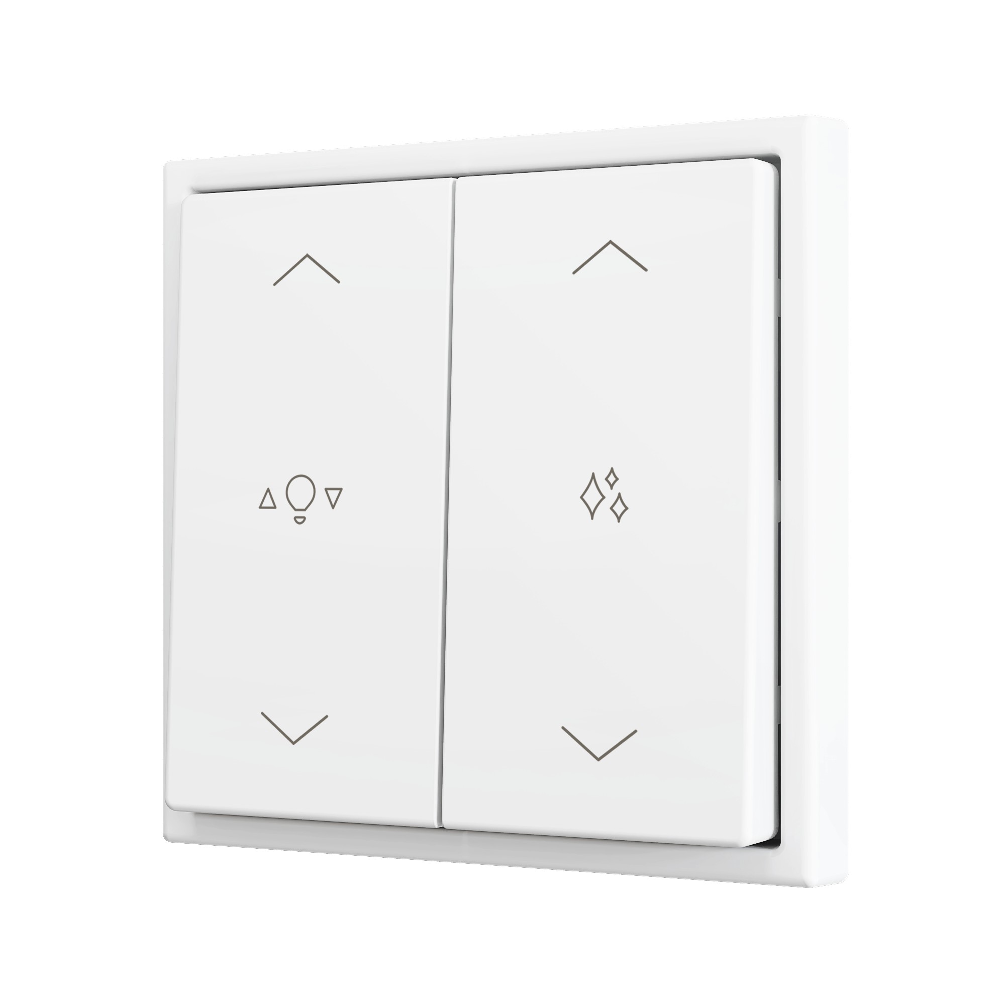 ZS70. Pulsante Soft doppio per 4 ingressi binari 70x70 mm -