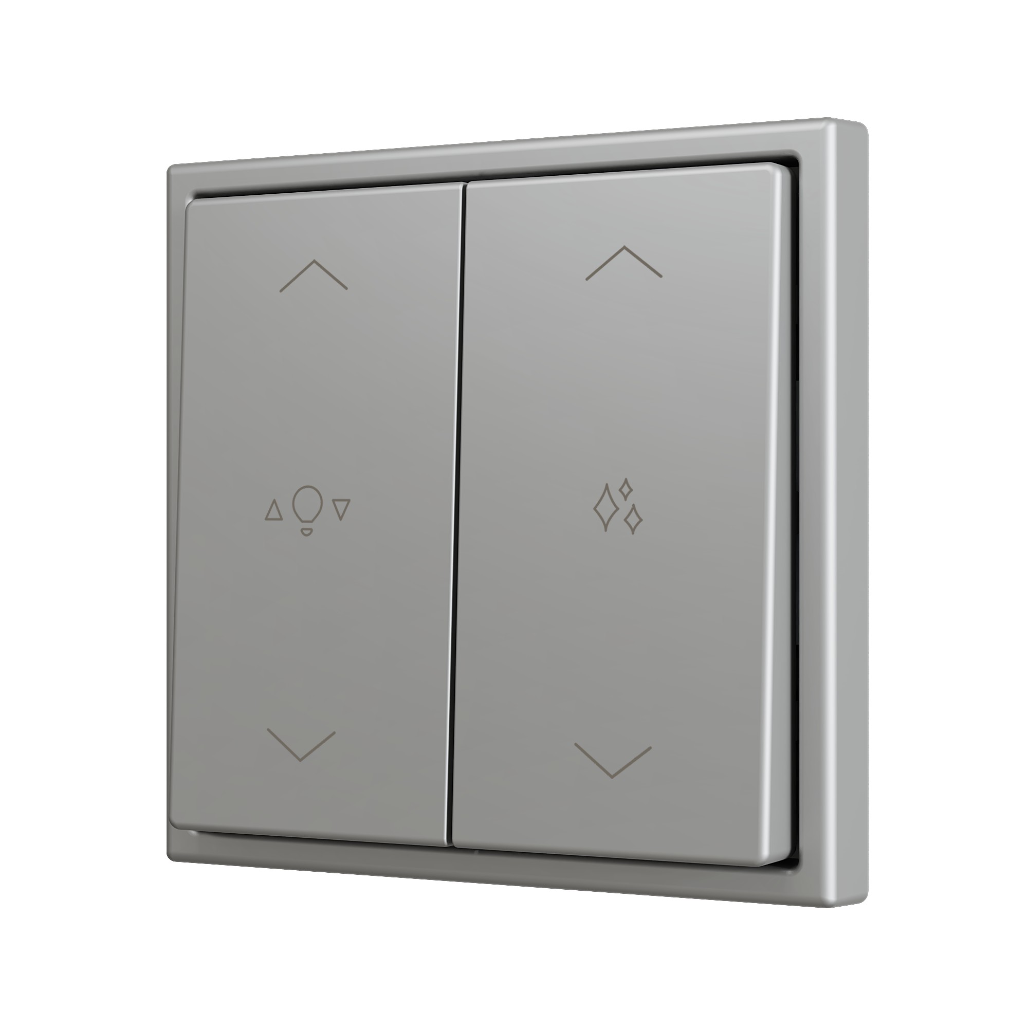 ZS70. Pulsante Soft doppio per 4 ingressi binari 70x70 mm -