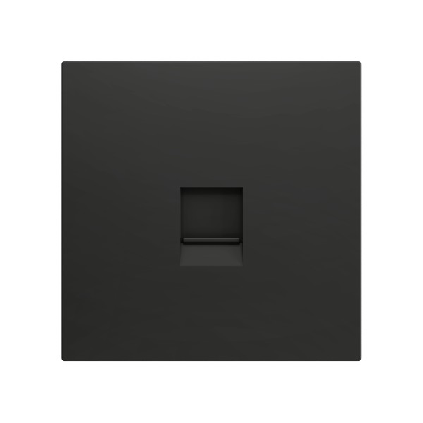 ZS70. Placca per connettore RJ45 70x70 mm - 1 inserto - Antr