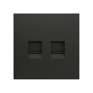 ZS70. Placca per connettore RJ45 70x70 mm - 2 inserti - Antr