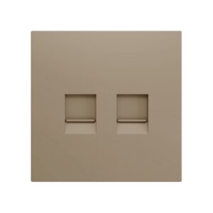 ZS70. Placca per connettore RJ45 70x70 mm - 2 inserti - Cham