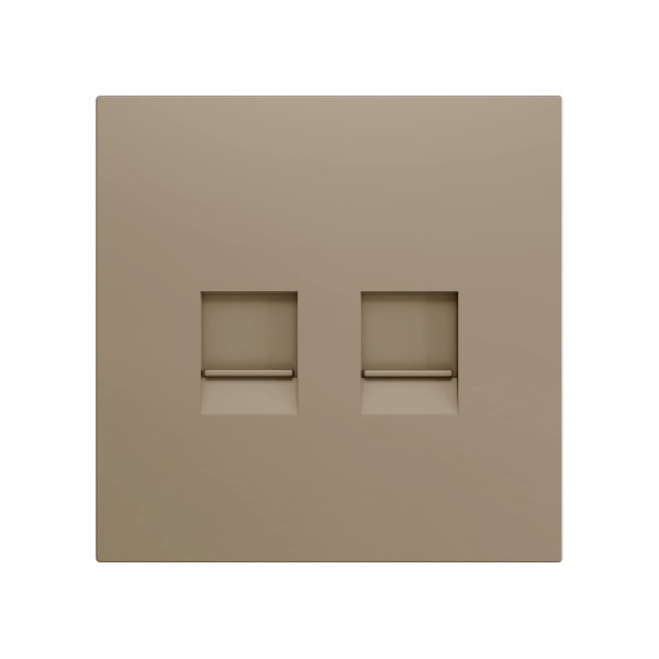 ZS70. Placca per connettore RJ45 70x70 mm - 2 inserti - Cham