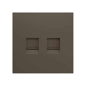 ZS70. Placca per connettore RJ45 70x70 mm - 2 inserti - Moka