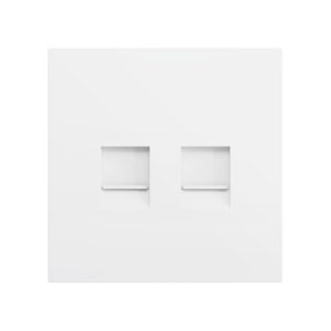 ZS70. Placca per connettore RJ45 70x70 mm - 2 inserti - Bian