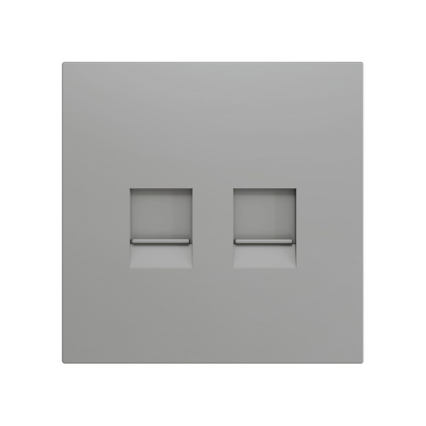 ZS70. Placca per connettore RJ45 70x70 mm - 2 inserti - Arge