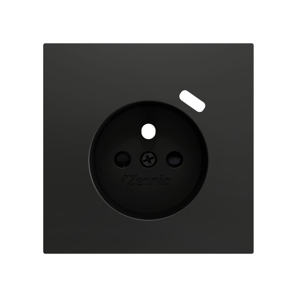 ZS70. Placca per presa francese con USB C 70x70 mm - Antraci
