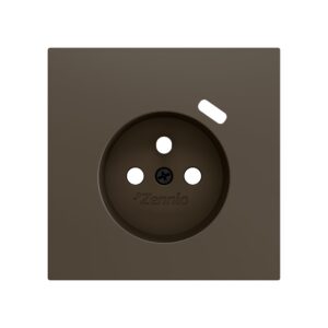 ZS70. Placca per presa francese con USB C 70x70 mm - Moka