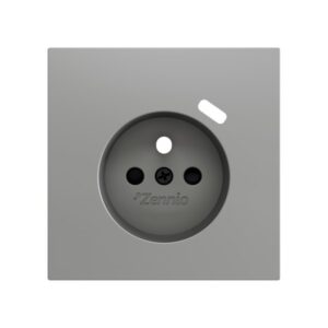 ZS70. Placca per presa francese con USB C 70x70 mm - Argento