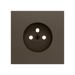 ZS70. Placca per presa francese senza viti 70x70 mm - Moka