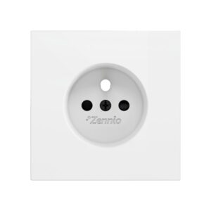 ZS70. Placca per presa francese senza viti 70x70 mm - Bianco