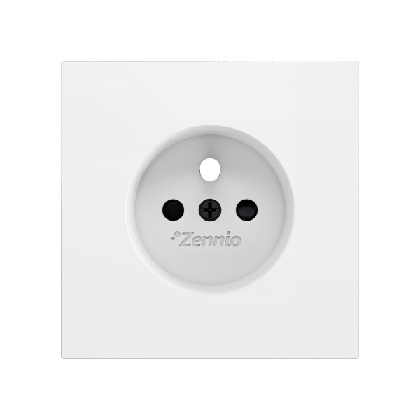 ZS70. Placca per presa francese senza viti 70x70 mm - Bianco