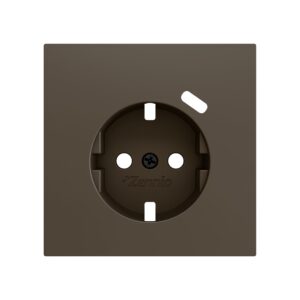 ZS70. Placca per presa Schuko con USB C 70x70 mm - Moka