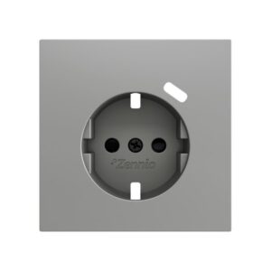 ZS70. Placca per presa Schuko con USB C 70x70 mm - Argento