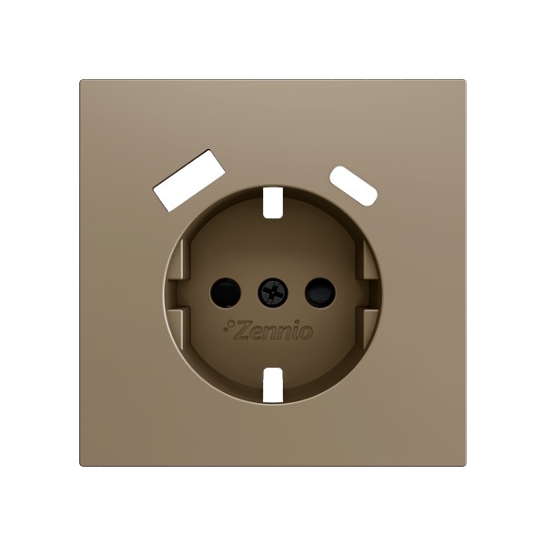 ZS70. Placca per presa Schuko con USB C e A 70x70 mm - Champ