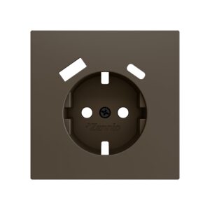 ZS70. Placca per presa Schuko con USB C e A 70x70 mm - Moka