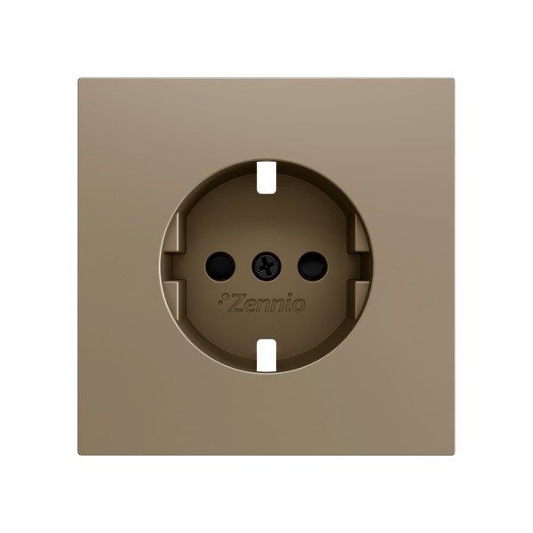 ZS70. Placca per presa Schuko senza viti 70x70 mm - Champagn