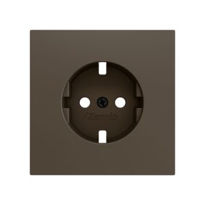 ZS70. Placca per presa Schuko senza viti 70x70 mm - Moka