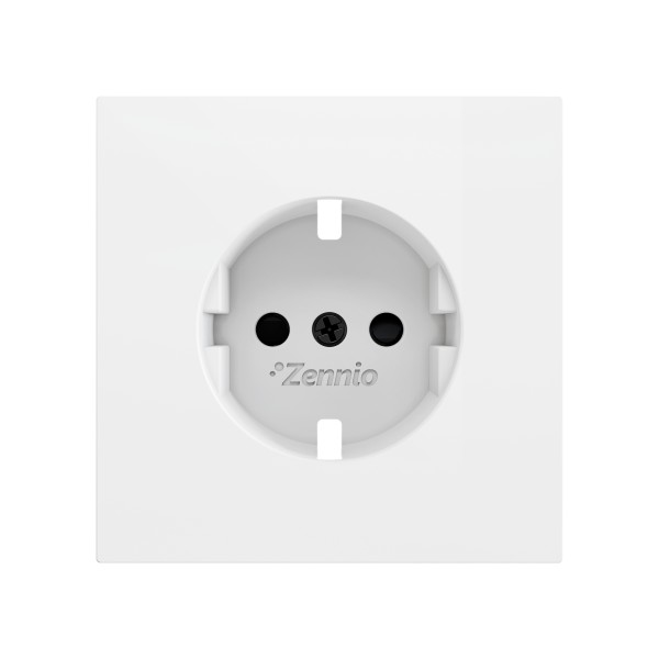 ZS70. Placca per presa Schuko senza viti 70x70 mm - Bianco o