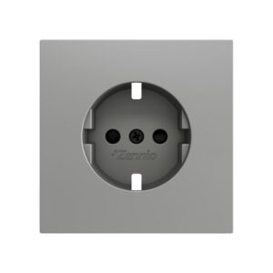 ZS70. Placca per presa Schuko senza viti 70x70 mm - Argento