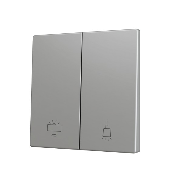 ZS70. Tasto doppio per pulsante Soft KNX 70x70 mm. Comando g