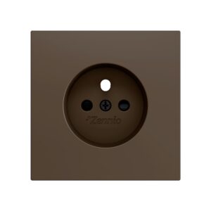 ZS70. Placca per presa francese con viti 70x70 mm - Moka