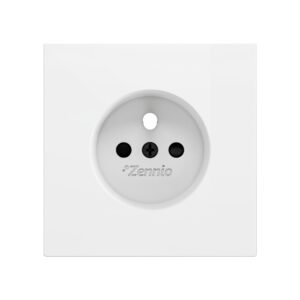 ZS70. Placca per presa francese con viti 70x70 mm - Bianco o
