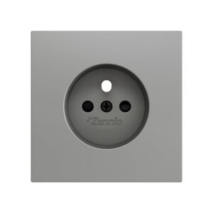 ZS70. Placca per presa francese con viti 70x70 mm - Argento