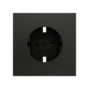 ZS70. Placca per presa Schuko con viti 70x70 mm - Antracite