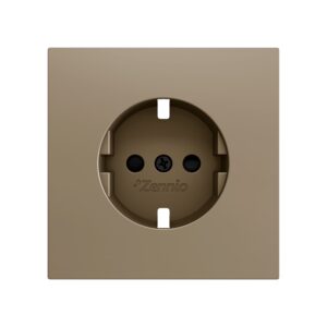 ZS70. Placca per presa Schuko con viti 70x70 mm - Champagne