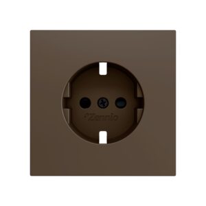ZS70. Placca per presa Schuko con viti 70x70 mm - Moka
