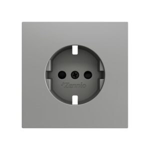 ZS70. Placca per presa Schuko con viti 70x70 mm - Argento