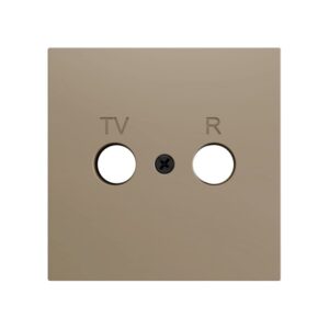 ZS70. Placca copri-inserto TV/R 70x70 mm - Champagne
