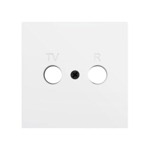 ZS70. Placca copri-inserto TV/R 70x70 mm - Bianco opaco