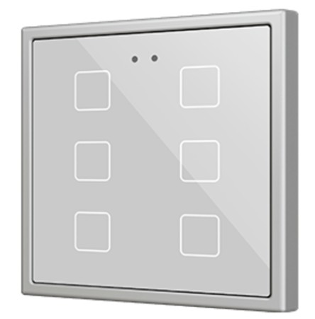 Flat 70 X6. Glass Capacitive push button 70x70 - 6 buttons -