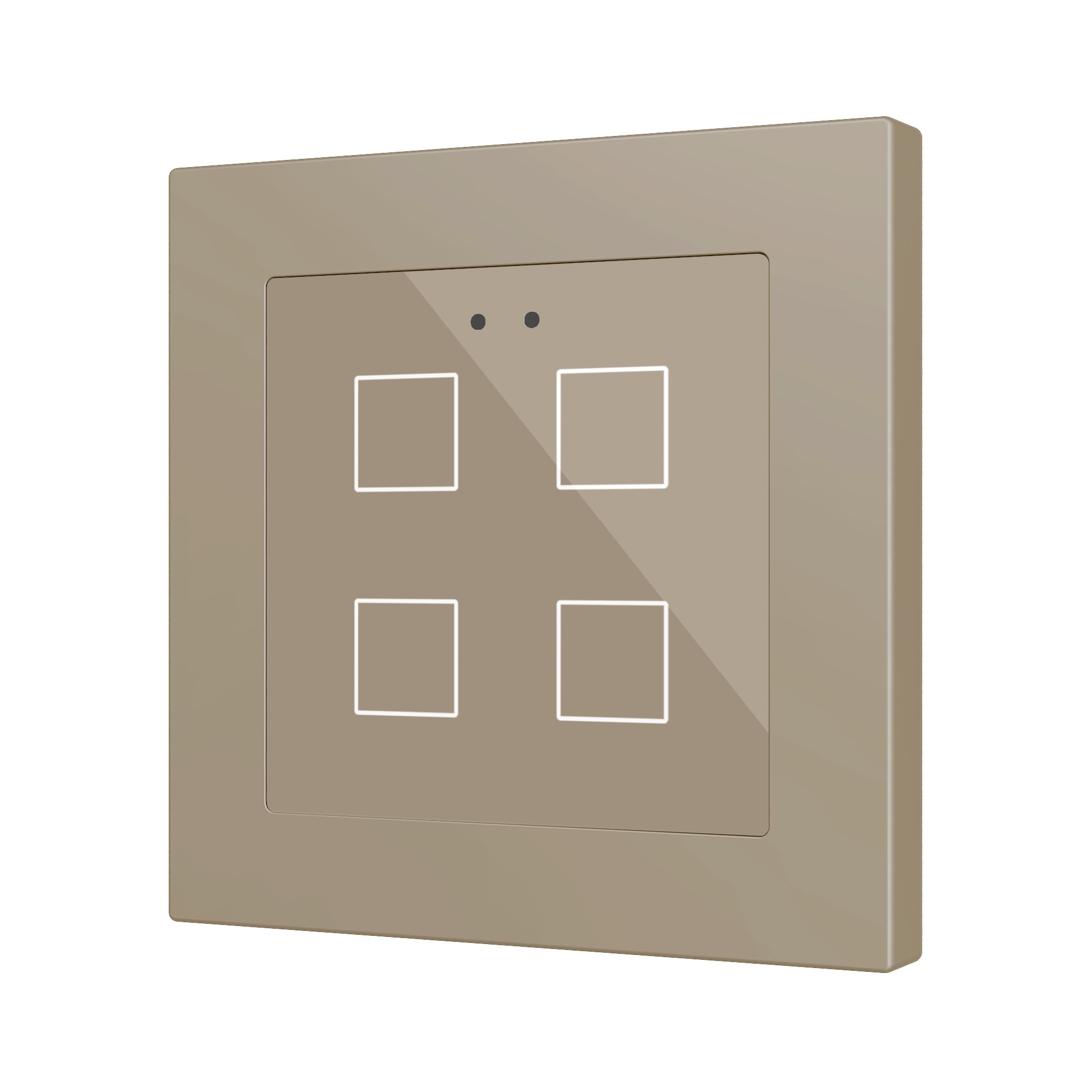 Flat RGB 55 X4. Pulsante capacitivo in vetro 55x55 - 4 pulsa