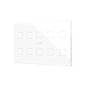 Flat XL X10. Pulsante capacitivo in vetro - 10 tasti - Bianc