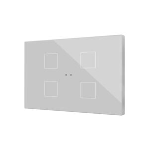 Flat XL X4. Pulsante capacitivo in vetro - 4 tasti - Argento