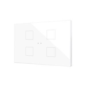 Flat XL X4. Pulsante capacitivo in vetro - 4 tasti - Bianco