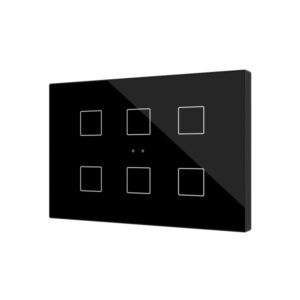 Flat XL X6. Pulsante capacitivo in vetro - 6 tasti - Antraci