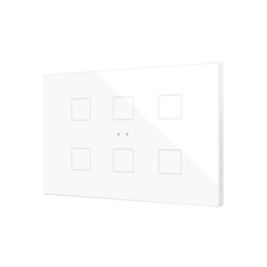 Flat XL X6. Pulsante capacitivo in vetro - 6 tasti - Bianco