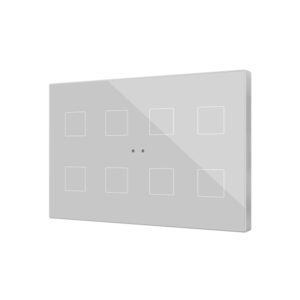 Flat XL X8. Pulsante capacitivo in vetro - 8 tasti - Argento