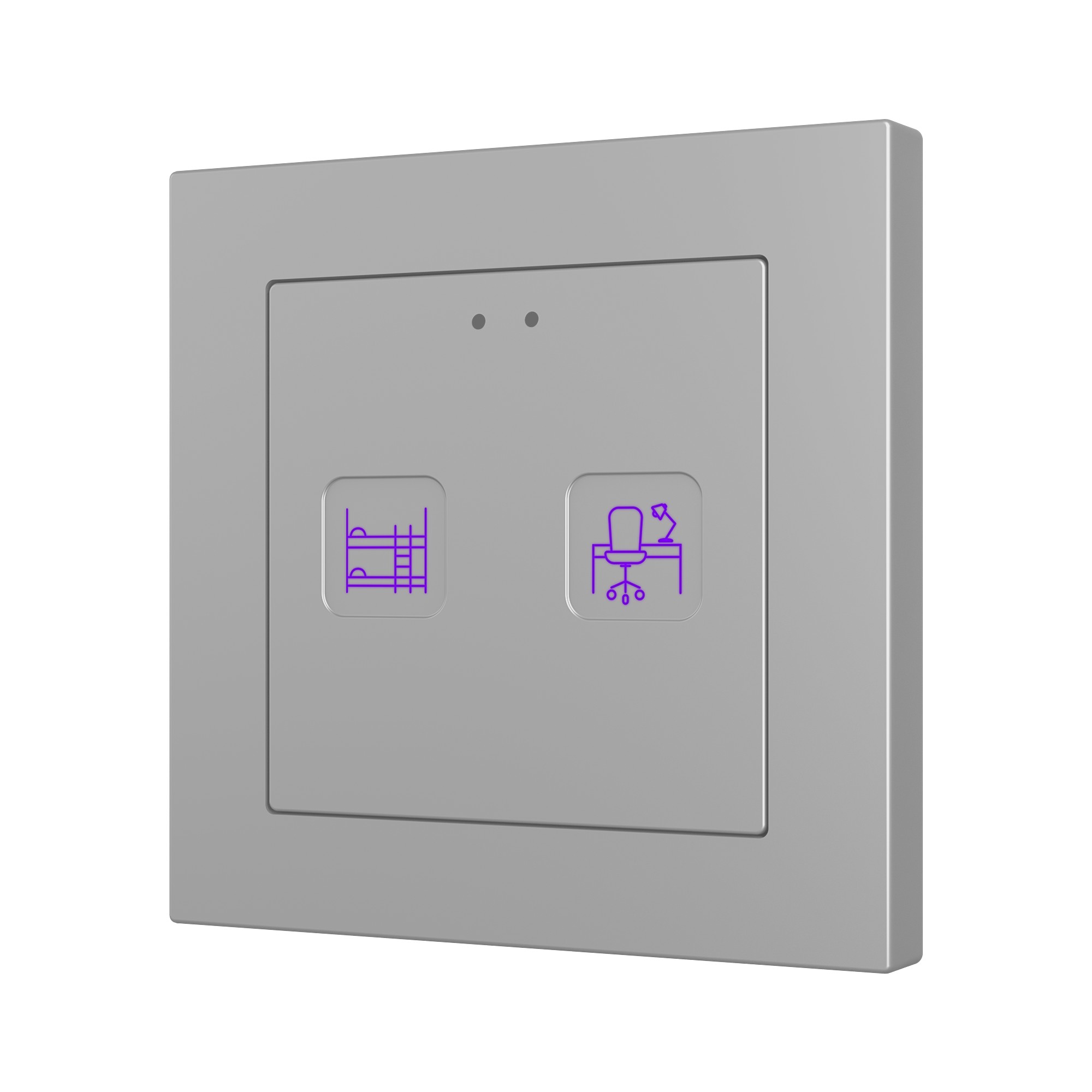 Tecla RGB 55 X2. Pulsante capacitivo in PC-ABS 55x55 - 2 pul