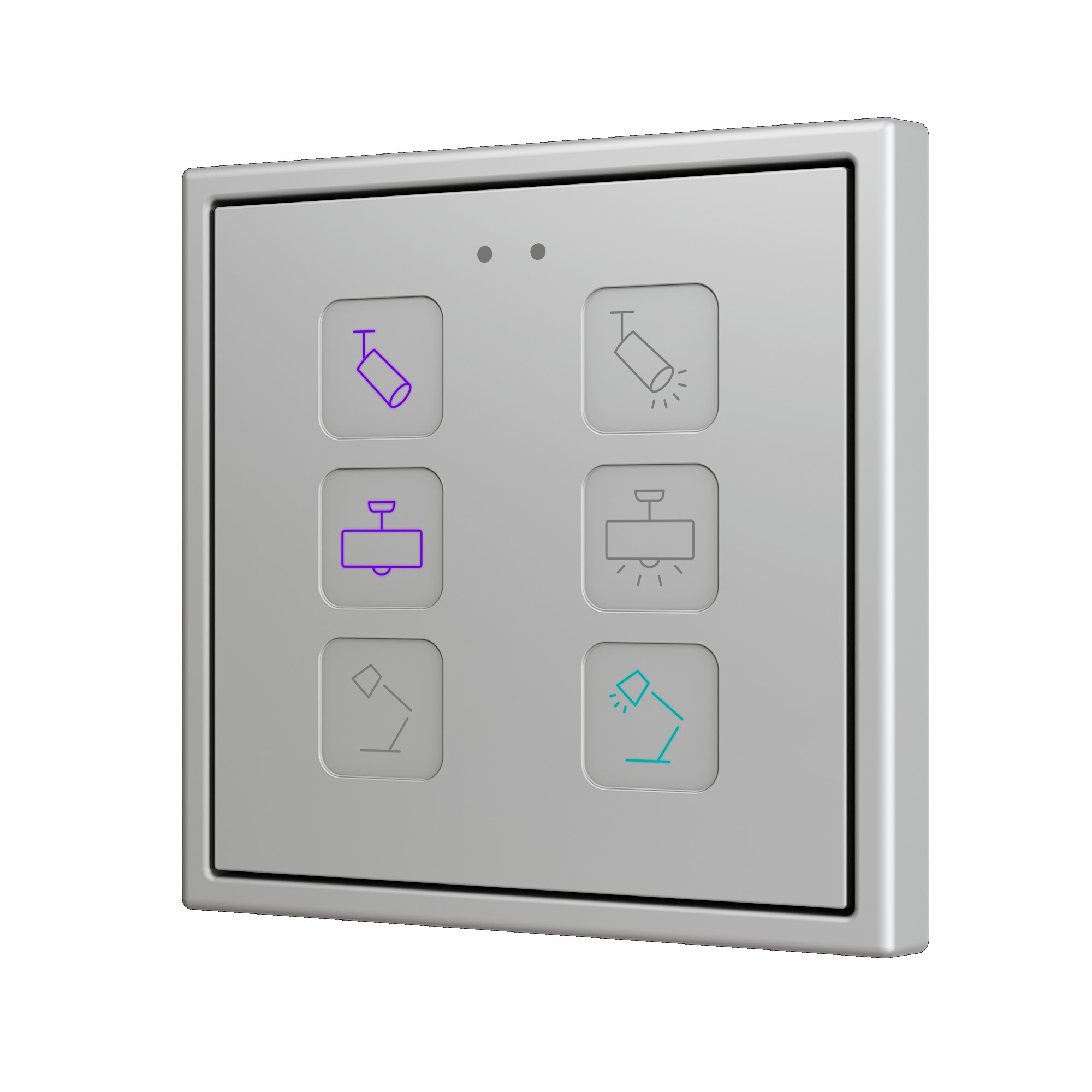 Tecla RGB 70 X6. Pulsante capacitivo in PC-ABS 70x70 - 6 pul
